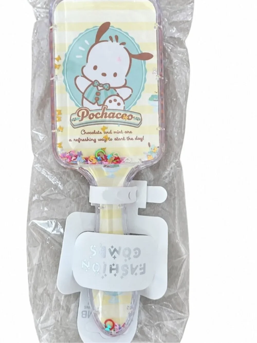 Pochacco Hair Brush Comb Sanrio Kawaii Orange Bristles Confetti Shaker Cute Hair
